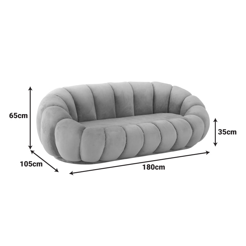Sofa Embrace boucle fabric in pink shade 180x105x65cm