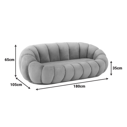 Sofa Embrace boucle fabric in pink shade 180x105x65cm
