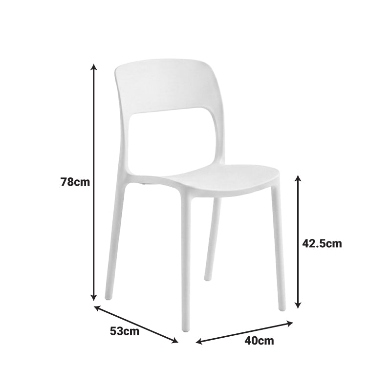 Zanna stackable chair pp white 40x53x78cm