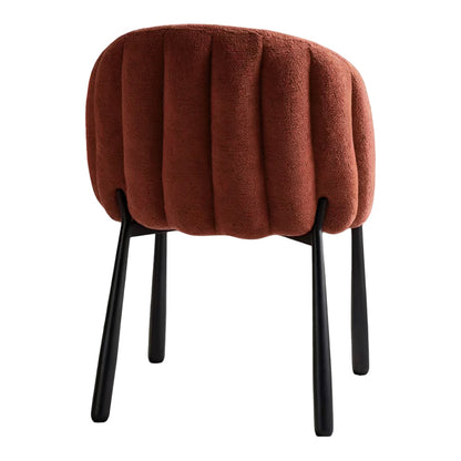 Denna chair terracotta fabric-black metal legs 52x60x85cm