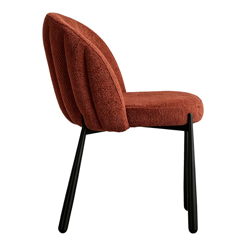 Denna chair terracotta fabric-black metal legs 52x60x85cm