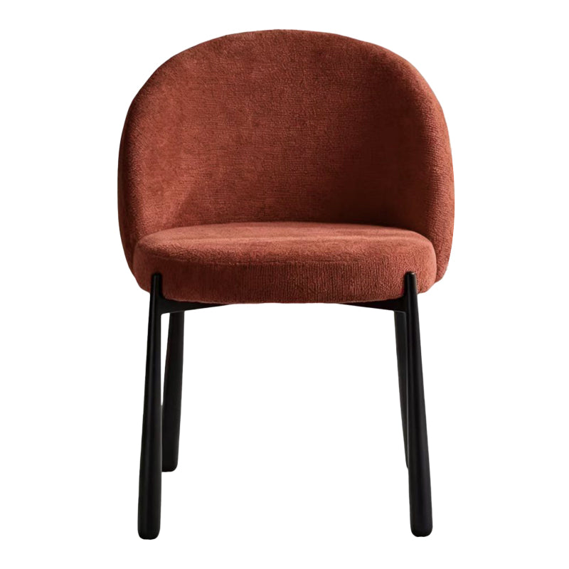 Denna chair terracotta fabric-black metal legs 52x60x85cm