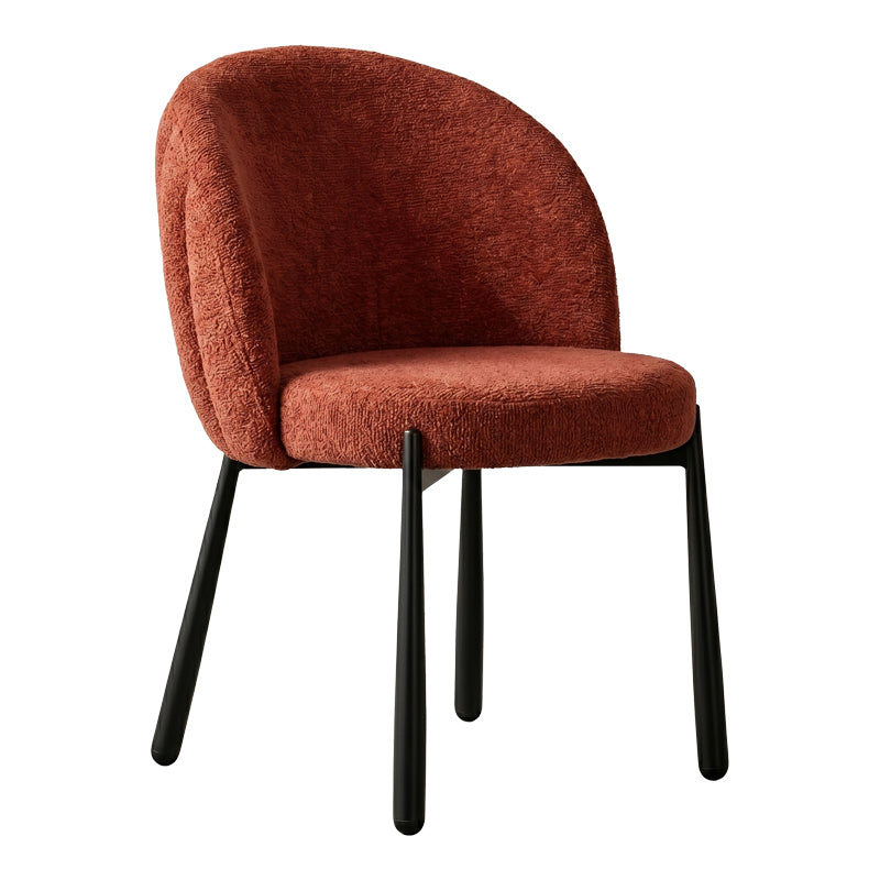 Denna chair terracotta fabric-black metal legs 52x60x85cm