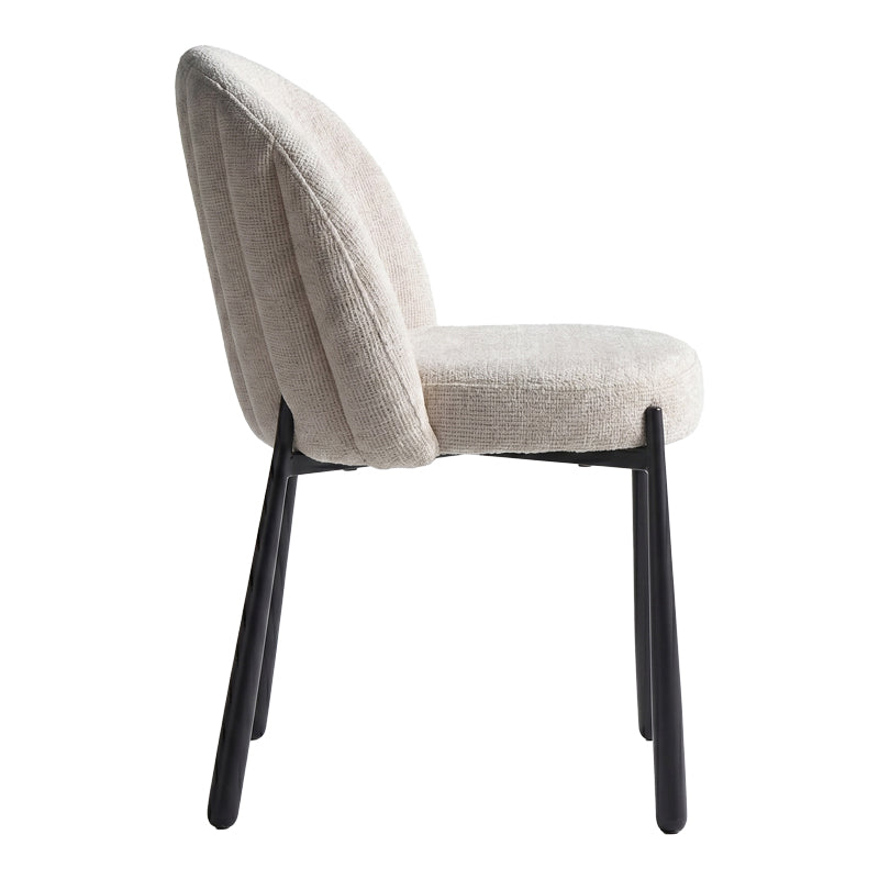 Denna chair beige fabric-black metal legs 52x60x85cm