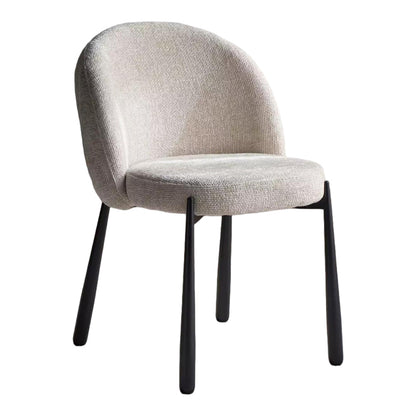 Denna chair beige fabric-black metal legs 52x60x85cm