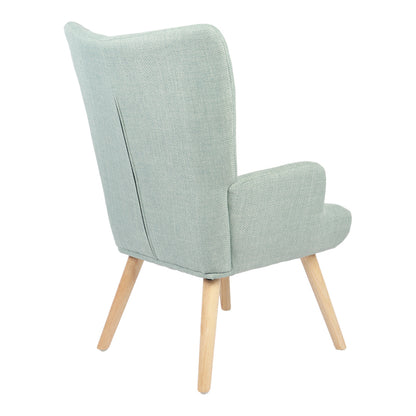 Armchair Gerlina mint fabric and legs in natural color 71x64x94cm