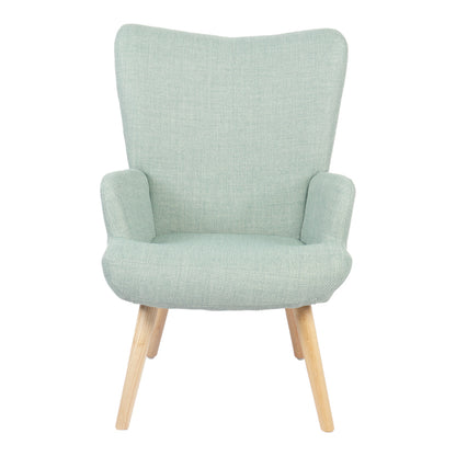 Armchair Gerlina mint fabric and legs in natural color 71x64x94cm