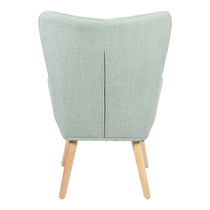 Armchair Gerlina mint fabric and legs in natural color 71x64x94cm