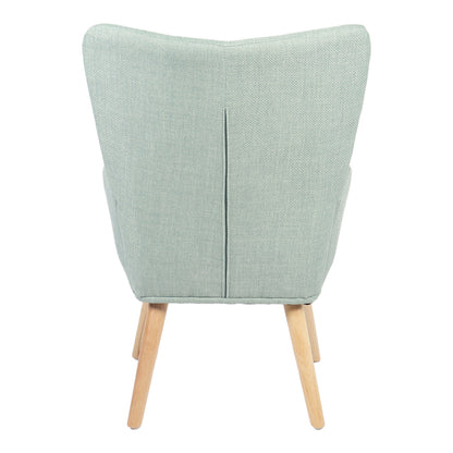 Armchair Gerlina mint fabric and legs in natural color 71x64x94cm