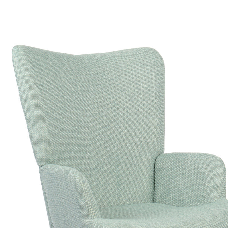 Armchair Gerlina mint fabric and legs in natural color 71x64x94cm