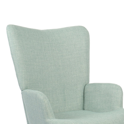 Armchair Gerlina mint fabric and legs in natural color 71x64x94cm