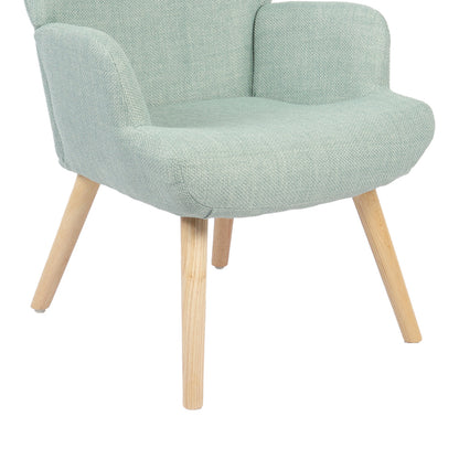 Armchair Gerlina mint fabric and legs in natural color 71x64x94cm