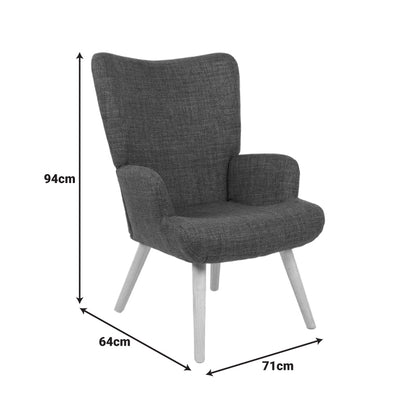Armchair Gerlina mint fabric and legs in natural color 71x64x94cm