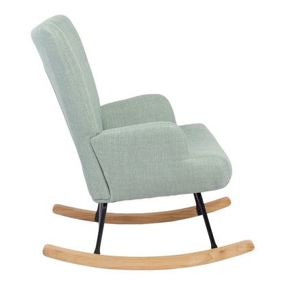 Rotating armchair Jianna mint fabric and legs in natural color 79x64x89cm