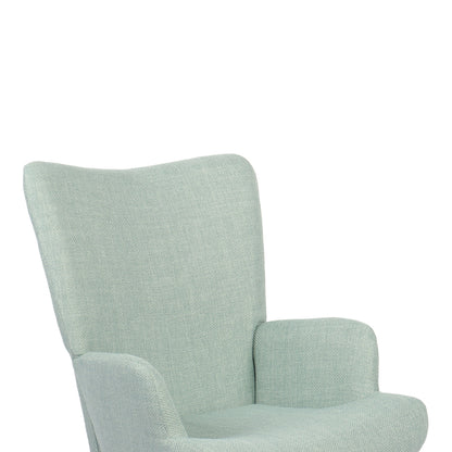 Rotating armchair Jianna mint fabric and legs in natural color 79x64x89cm