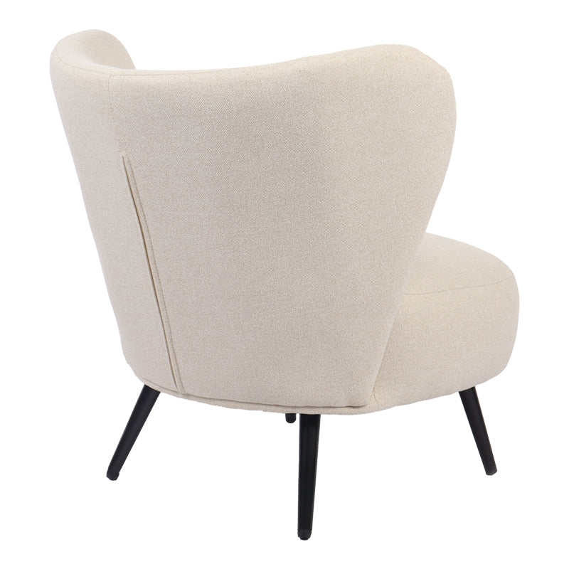 Armchair Nagreta beige fabric and metal legs in black color 77x73x74cm