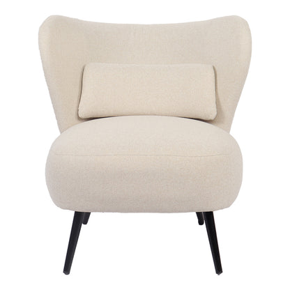 Armchair Nagreta beige fabric and metal legs in black color 77x73x74cm
