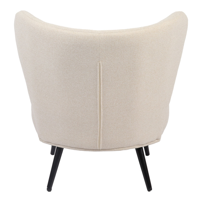 Armchair Nagreta beige fabric and metal legs in black color 77x73x74cm