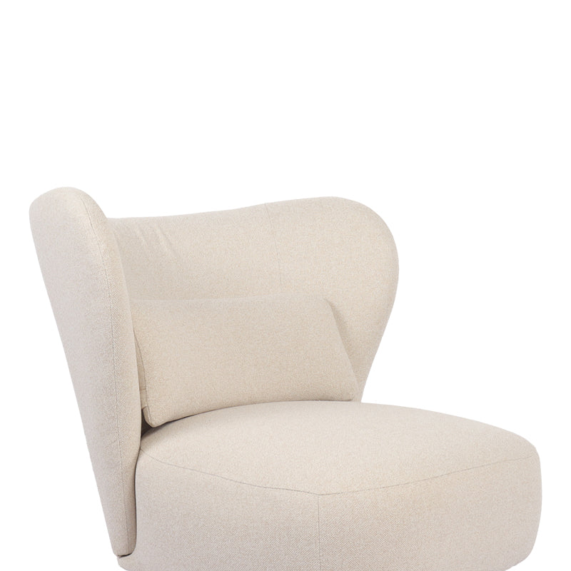 Armchair Nagreta beige fabric and metal legs in black color 77x73x74cm