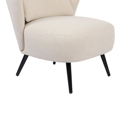 Armchair Nagreta beige fabric and metal legs in black color 77x73x74cm