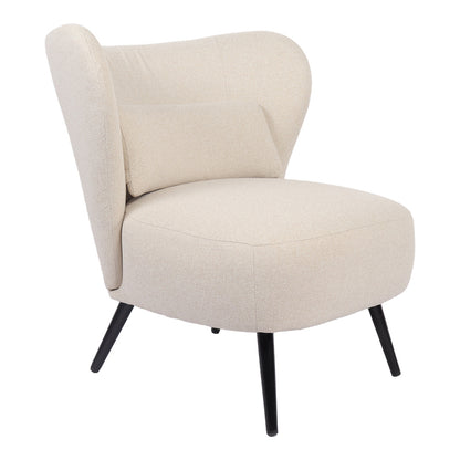 Armchair Nagreta beige fabric and metal legs in black color 77x73x74cm