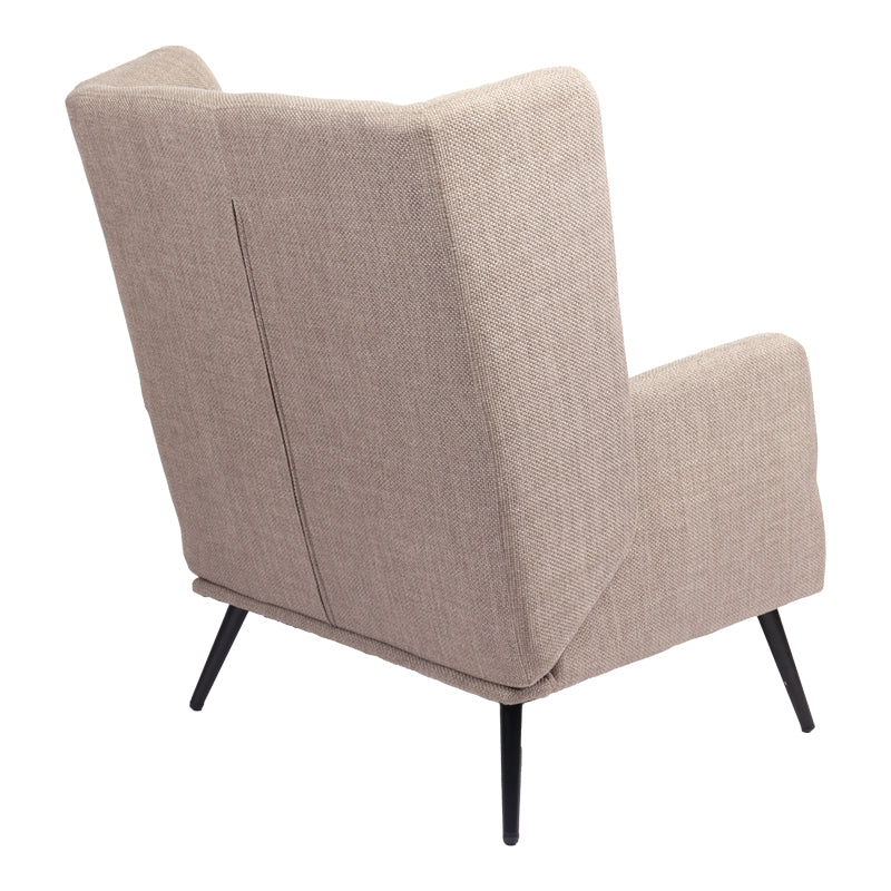 Armchair Mareta grey-beige fabric and legs in black color 83x80x99cm