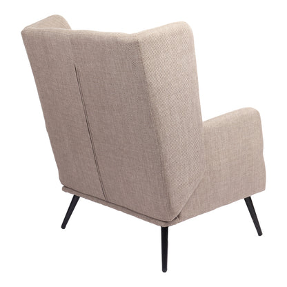 Armchair Mareta grey-beige fabric and legs in black color 83x80x99cm