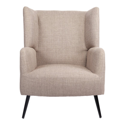 Armchair Mareta grey-beige fabric and legs in black color 83x80x99cm