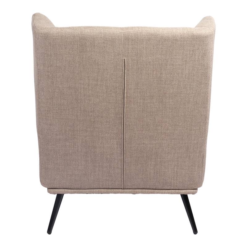 Armchair Mareta grey-beige fabric and legs in black color 83x80x99cm