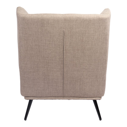 Armchair Mareta grey-beige fabric and legs in black color 83x80x99cm
