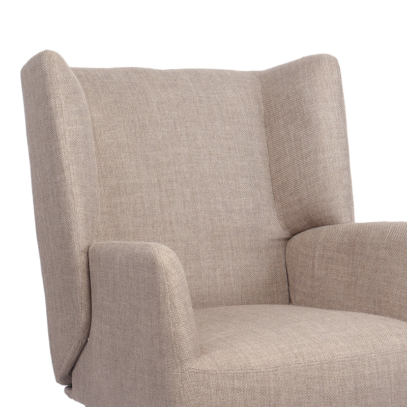 Armchair Mareta grey-beige fabric and legs in black color 83x80x99cm