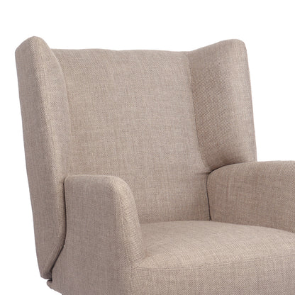 Armchair Mareta grey-beige fabric and legs in black color 83x80x99cm