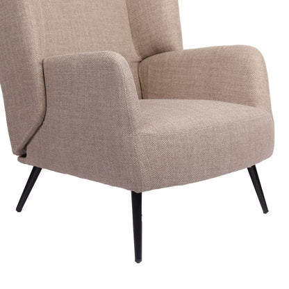 Armchair Mareta grey-beige fabric and legs in black color 83x80x99cm