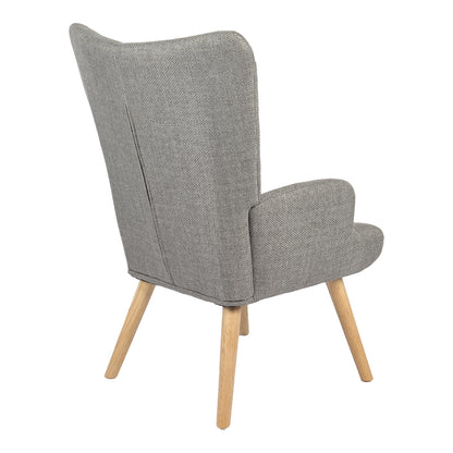 Armchair Gerlina light grey fabric and legs in natural color 71x64x94cm