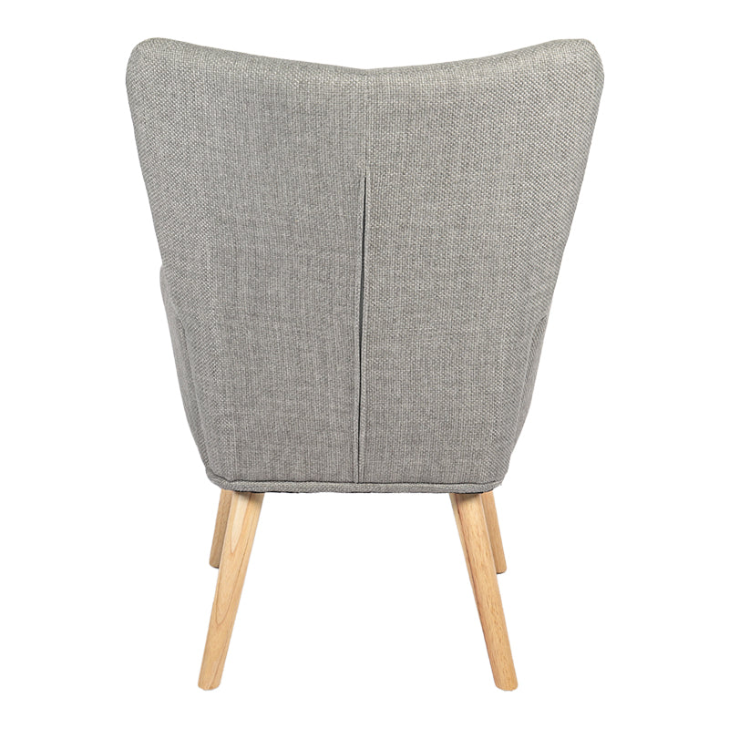 Armchair Gerlina light grey fabric and legs in natural color 71x64x94cm