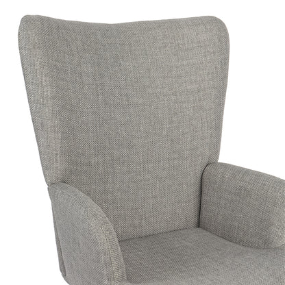 Armchair Gerlina light grey fabric and legs in natural color 71x64x94cm