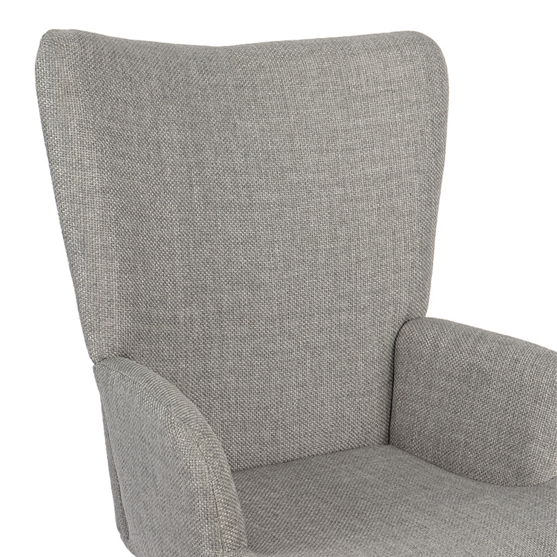 Armchair Gerlina light grey fabric and legs in natural color 71x64x94cm