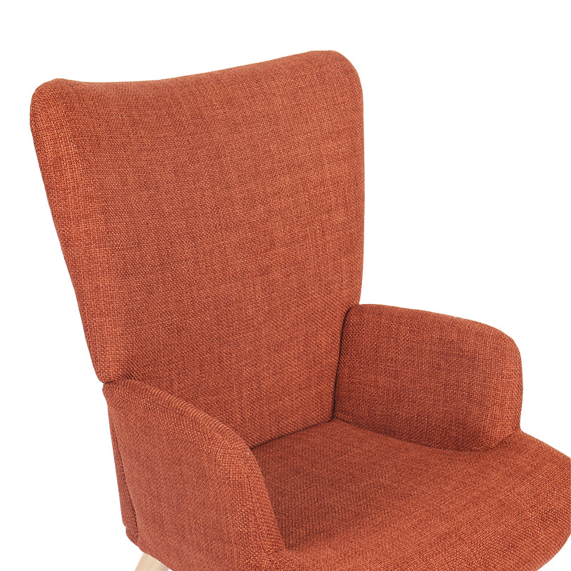 Armchair Gerlina terracotta fabric and legs in natural color 71x64x94cm