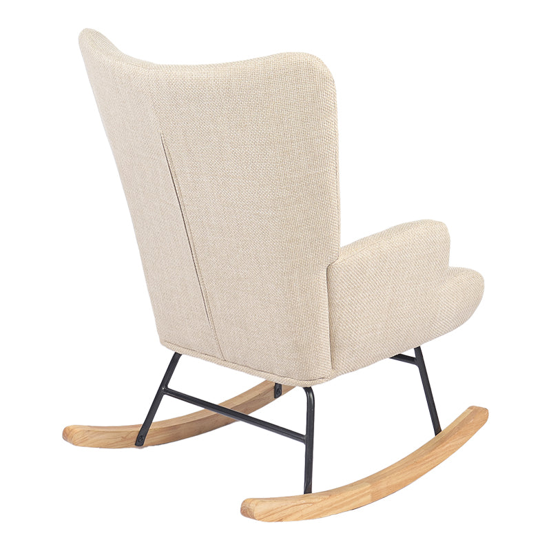 Rotating armchair Jianna cream fabric and legs in natural color 79x64x89cm