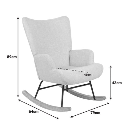 Rotating armchair Jianna cream fabric and legs in natural color 79x64x89cm