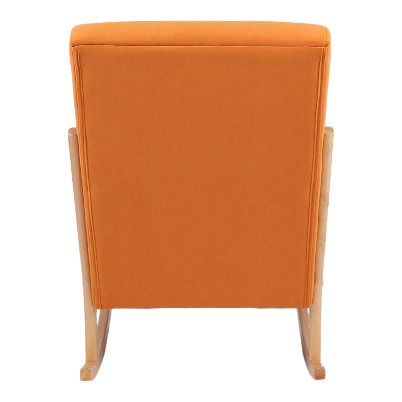 Rotating armchair Edeldy orange fabric and legs in natural color 102x66x99cm