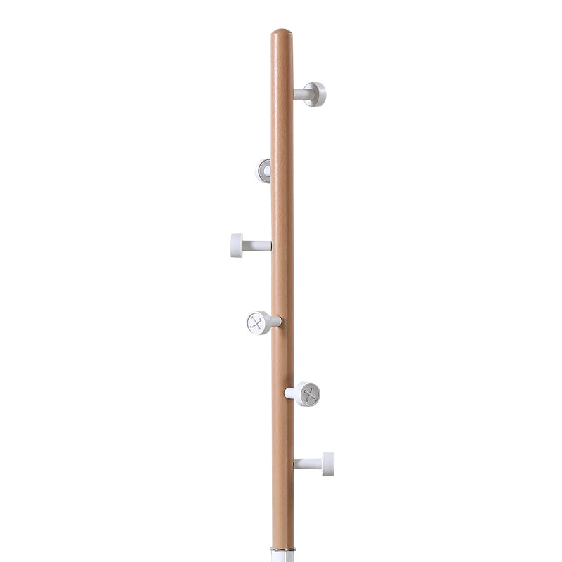 Coat rack Sinem metal in white-natural color D30x175cm