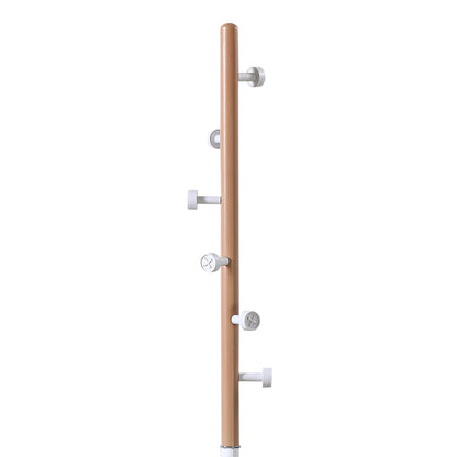 Coat rack Sinem metal in white-natural color D30x175cm