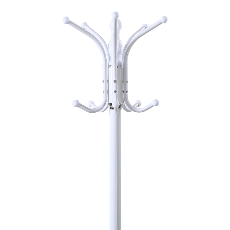 Coat rack Mendora metal in white color 40x40x180cm