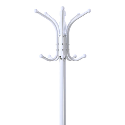 Coat rack Mendora metal in white color 40x40x180cm
