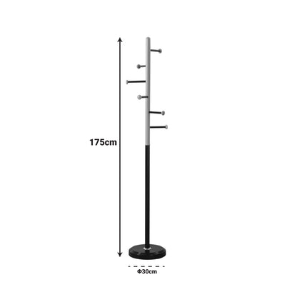 Coat rack Serea metal in white-natural color D30x175cm