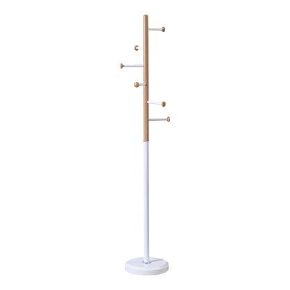 Coat rack Serea metal in white-natural color D30x175cm
