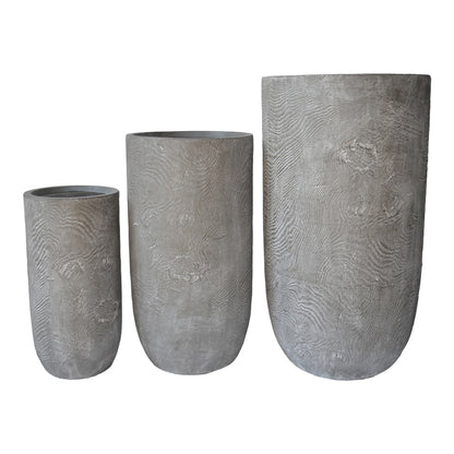 Planter Retaila set 3pieces MGO in antique grey color