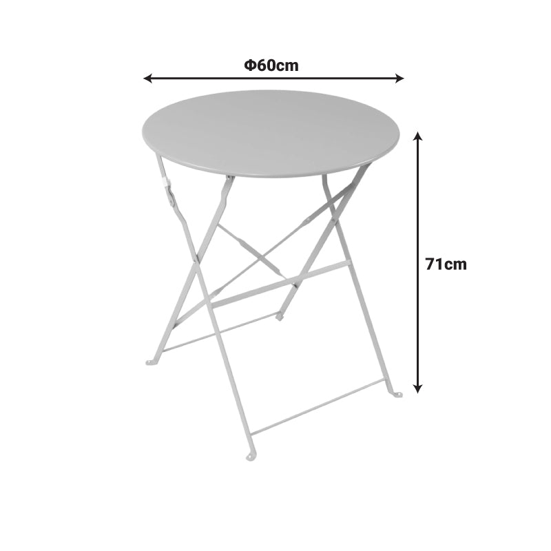 Bistro table metal folding in mint color D60x71cm