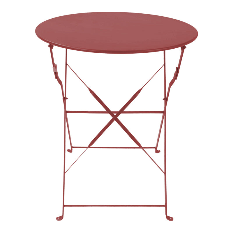 Bistro table metal folding in terracotta color D60x71cm